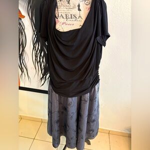 Bundle 3 for $15. SL Fashions Black and Gray Midi Dress. Size 22W.